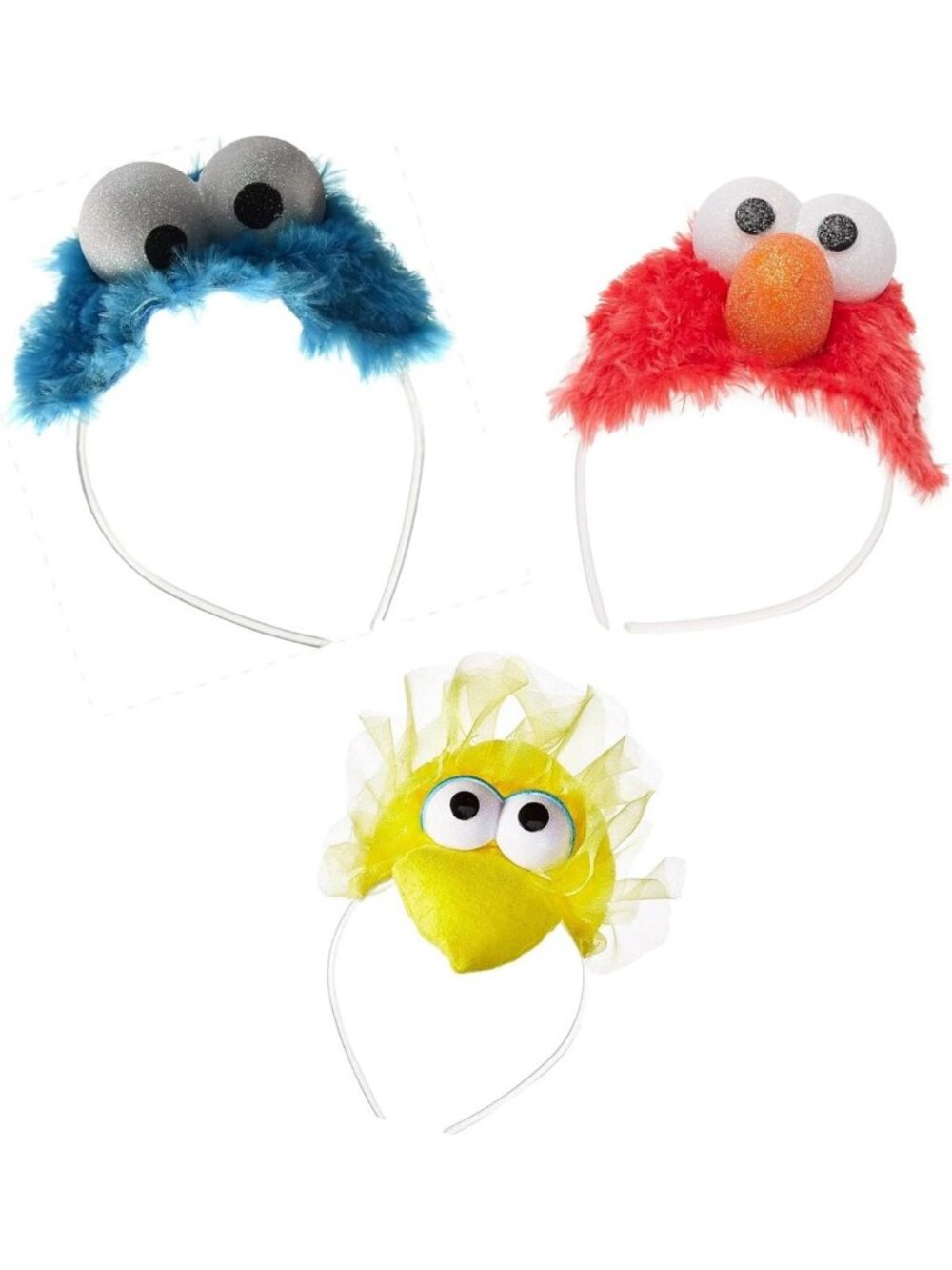 Fun Sesame Street Headband Set - Cookie Monster, Elmo & Big Bird Accessories